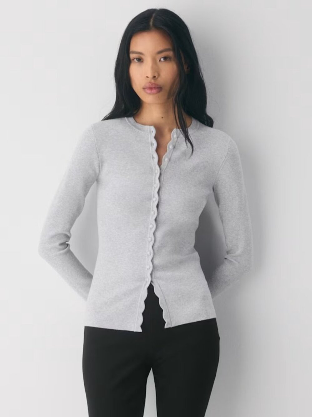 NWT Aritiza SHELLY Cardigan HEATHER CHROME M